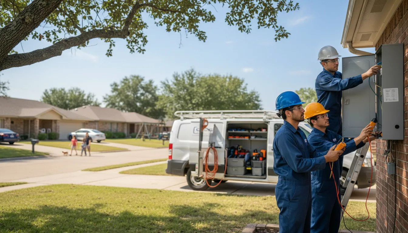 Certified electrician providing emergency electrical services in Italy, TX